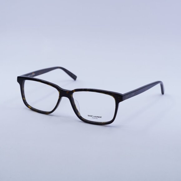 Saint Laurent SL458/F 002 Eyeglasses Dark Havana 55mm Rectangle Frame - Picture 1 of 11